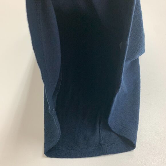 Lucky Brand Midi Dress Womens XS Navy Blue Stretch V Neck Long Sleeve Side Knot - Picture 9 of 15